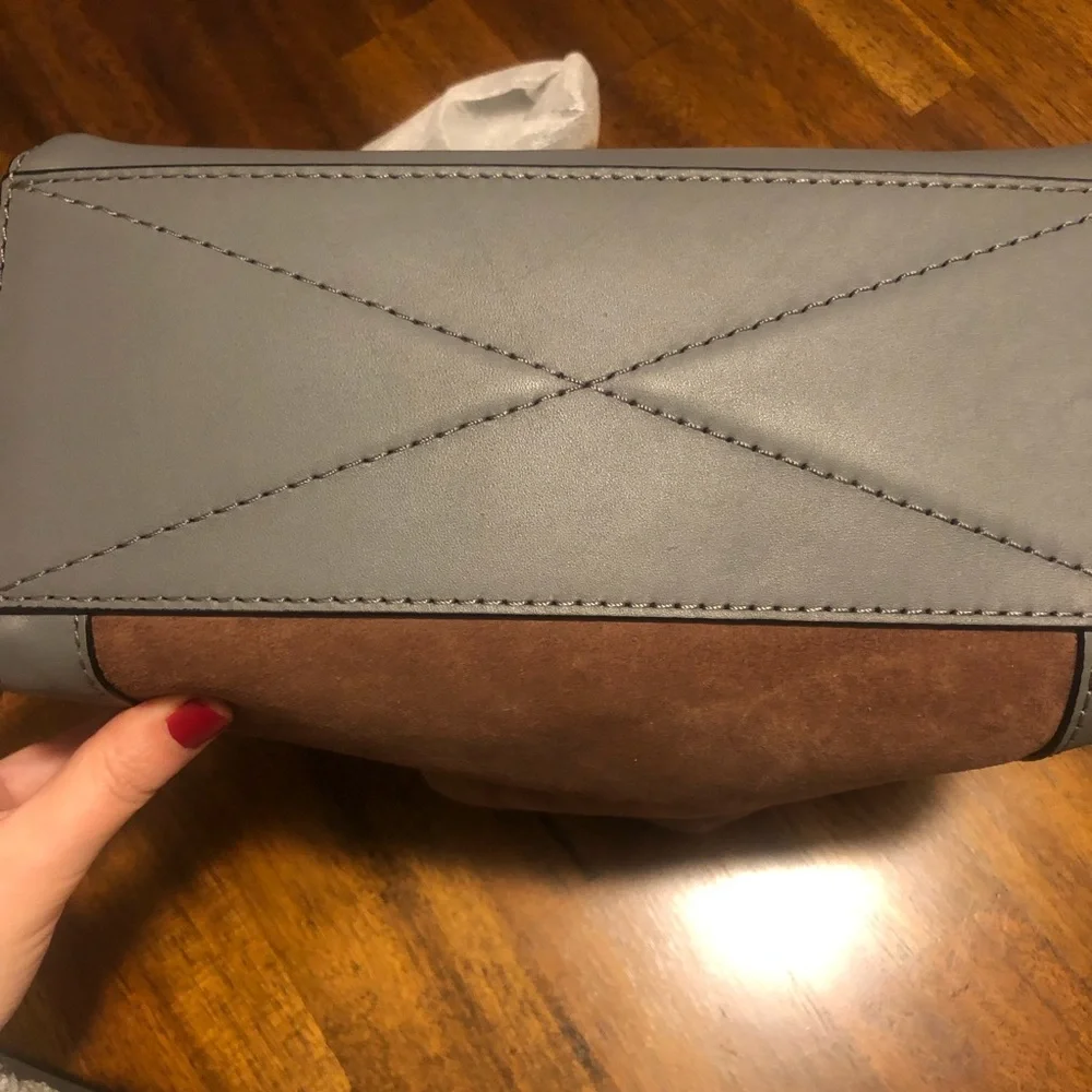 NWT $395 rag & bone Passenger Suede & Leather Crossbody Bag in Praline Suede!